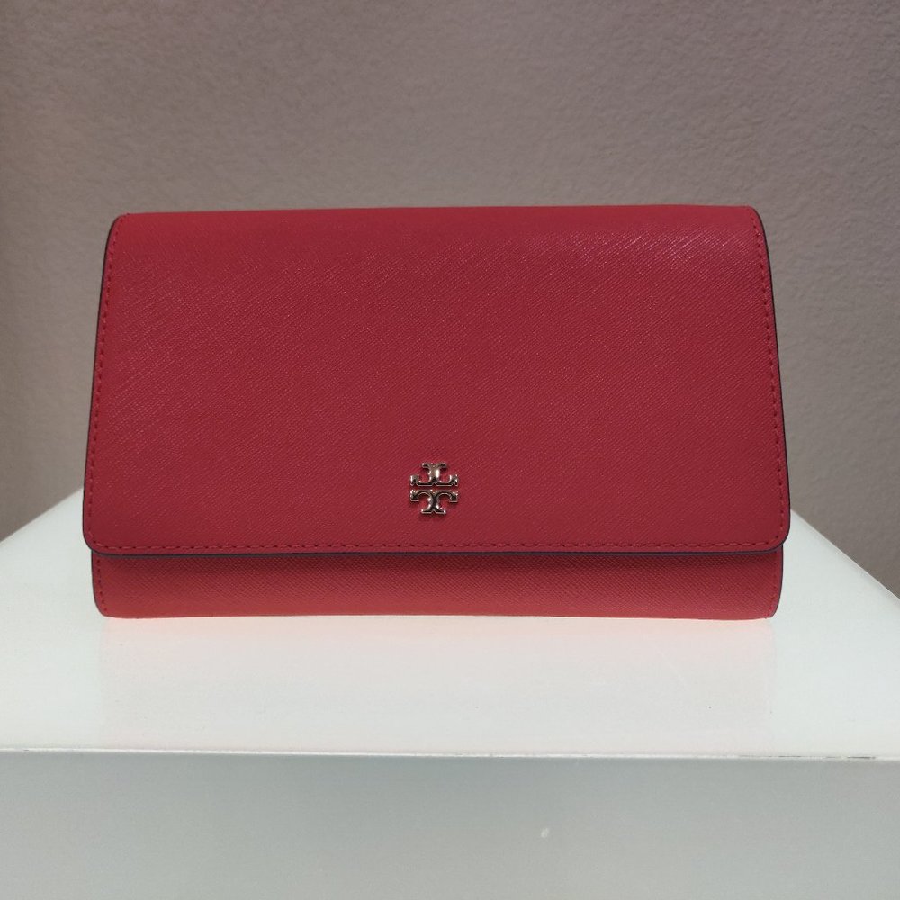 NWT Tory Burch Emerson Chain Wallet Bright Samba - Picture 5 of 7